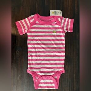 NWT Masters Pink and White Striped Baby Onesie - size 3-6m